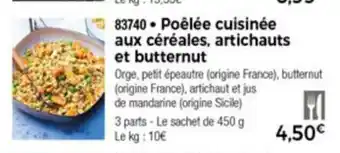 Thiriet Poèlèe Cuisinèe Aux Cèrèales, Artichauts Et Butternut offre