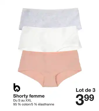 Zeeman Shorty femme offre