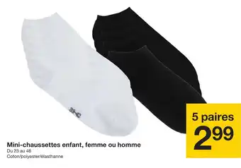 Zeeman Mini-chaussettes enfant, femme ou homme offre