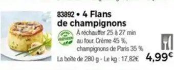 Thiriet 4 Flans De Champignons offre