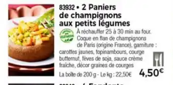 Thiriet 2 Paniers De Champignons Aux Petits Legumès offre