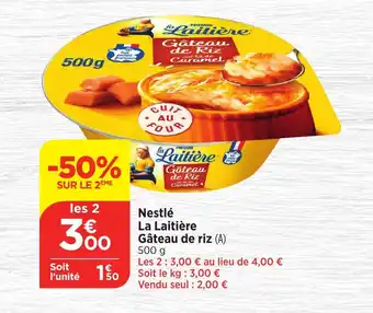 Bi1 Nestlé La Laitière Gâteau de riz (A) offre