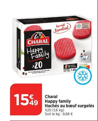 Bi1 Charal Happy family Hachés au bœuf surgelés offre