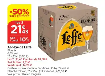 Bi1 Abbaye de Leffe offre