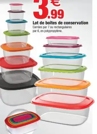 Bazarland Lot de boîtes de conservation offre