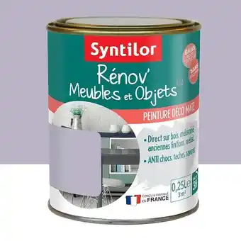 Bricorama Peinture meuble et boiserie Rénov' SYNTILOR mauve chic mat 250 ml offre
