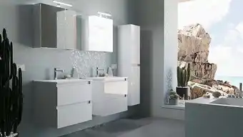 Bricorama Meuble salle de bain ARCO 60-80 cm en plusieurs couleurs - Couleur: Blanc - Dimensions: 80cm offre