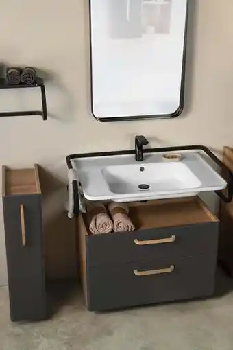 Bricomarché Meuble salle de bain COMFY 50-80 cm en plusieurs couleurs - Couleur: Anthracite - Dimensions: 50cm offre