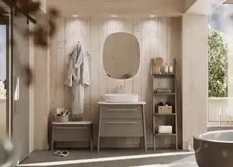 Bricomarché Meuble de salle de bain DUKLA 78x50x78,4 cm en plusieurs couleurs - Couleur: Gris offre