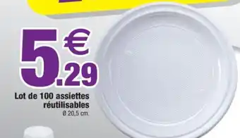 Bazarland Lot de 100 assiettes réutilisables offre
