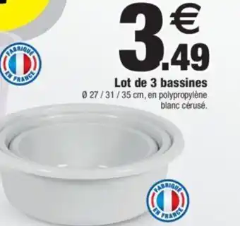 Bazarland Lot de 3 bassines offre