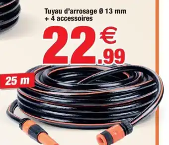 Bazarland Tuyau d'arrosage Ø 13 mm + 4 accessoires offre