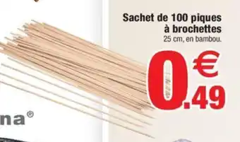 Bazarland Sachet de 100 piques à brochettes offre