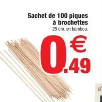 Bazarland Sachet de 100 piques à brochettes offre