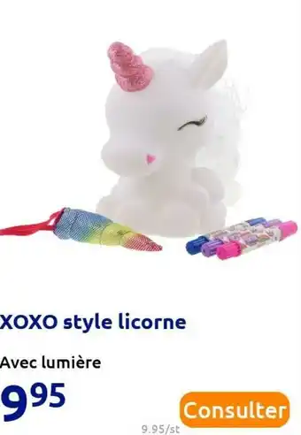 Action Xoxo style licorne offre