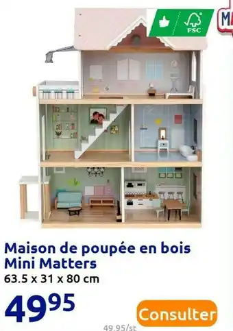 Action Mini matters maison de poupée en bois offre
