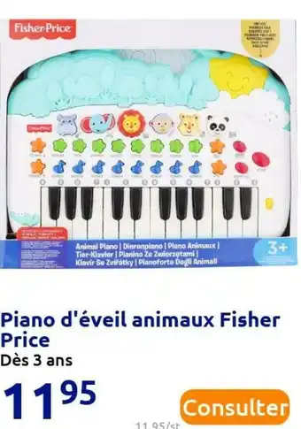 Action Fisher price piano d'éveil animaux offre