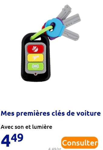 Action Mes premières clés de voiture offre