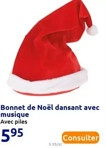 Action Bonnet de noël dansant avec musique offre