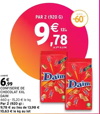 Intermarché Hyper CONFISERIE DE CHOCOLAT XXL DAIM offre