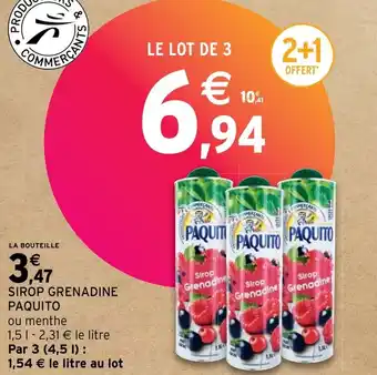 Intermarché Hyper SIROP GRENADINE PAQUITO offre