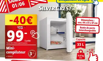 Lidl SILVER CREST Mini-congélateur offre