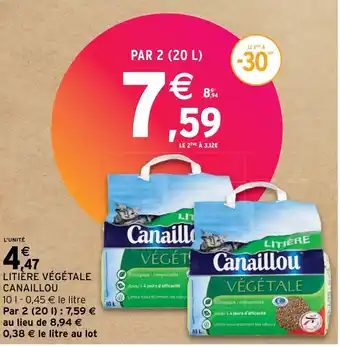 Intermarché Hyper LITIÈRE VÉGÉTALE CANAILLOU offre