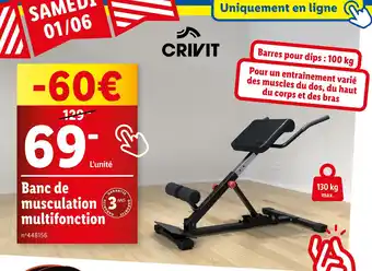 CRIVIT Banc de musculation multifonction