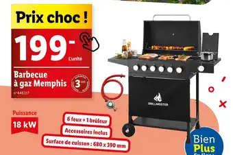Lidl GRILL MEISTER Barbecue à gaz Memphis offre