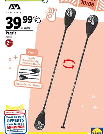 Lidl AQUA MARINA Pagaie offre