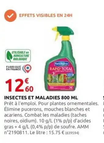 Rural Master INSECTES ET MALADIES 800 ML offre