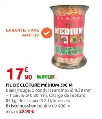 Rural Master FIL DE CLÔTURE MÉDIUM 200 M offre