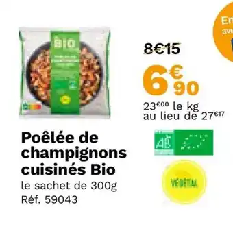 Picard Poêlée de champignons cuisinés Bio offre