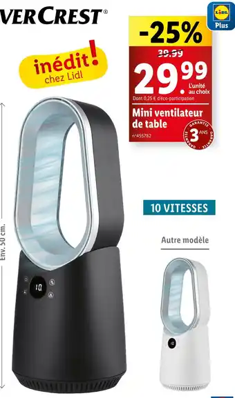 Lidl SILVERCREST Mini ventilateur de table offre