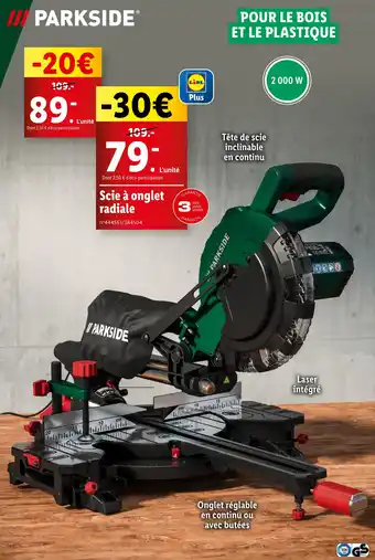 Lidl PARKSIDE Scie à onglet radiale offre