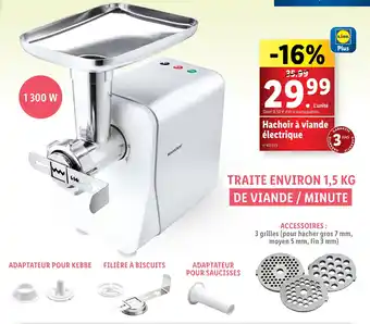 Lidl SILVERCREST Hachoir à viande électrique offre