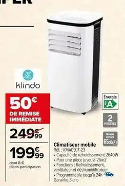 Klindo - climatiseur mobile réf.: kmac9jt-23