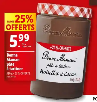 Lidl Bonne Maman Pâte à tartiner offre