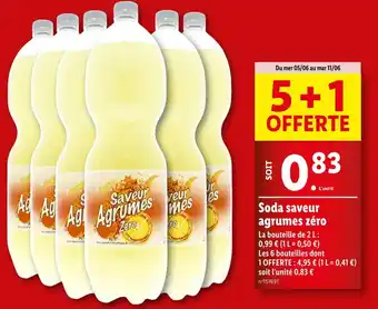 Lidl FREEWAY Soda saveur agrumes zéro offre
