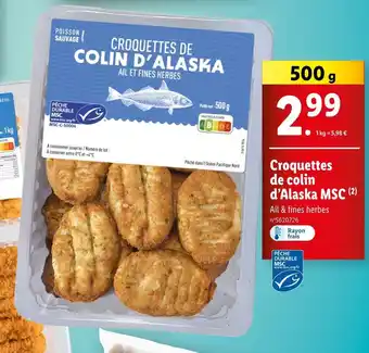 Lidl Croquettes de colin d’Alaska MSC offre