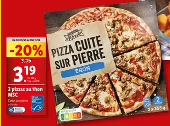 Lidl TRATTORIA Alfredo 2 pizzas au thon MSC offre