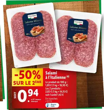Lidl ITALIAMO Salami à l’italienne offre