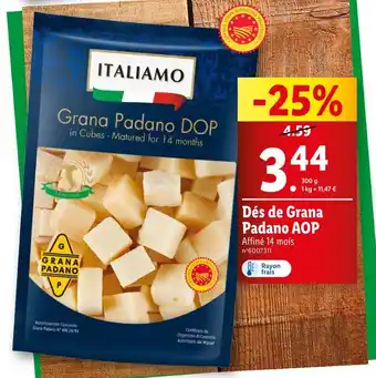 Lidl ITALIAMO Dés de Grana Padano AOP offre