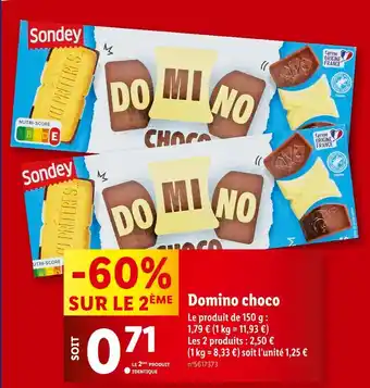 Lidl Sondey Domino choco offre