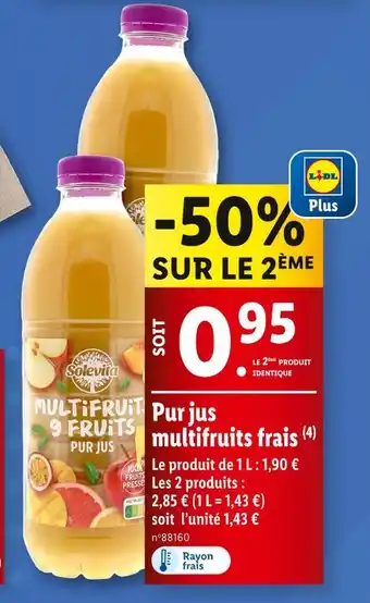 Lidl SOLEVITA Pur jus multifruits frais offre