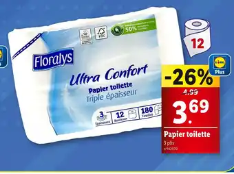 Lidl Floralys Papier toilette offre