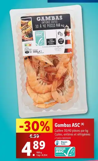 Lidl Gambas ASC offre