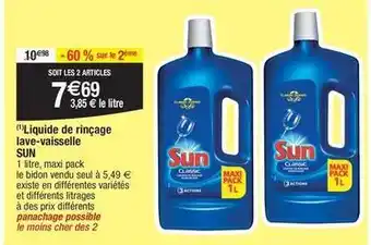 Sun - liquide de rinçage lave vaisselle