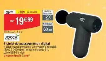 Jocca - pistolet de massage ecran digital