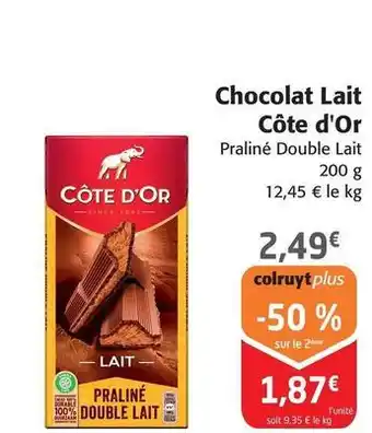 Colruyt Côte d'or - chocolat lait offre